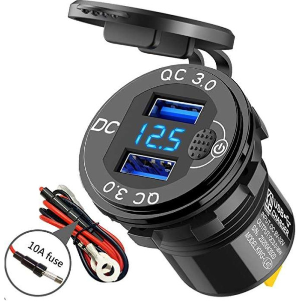 Punto de carga de USB con indicador a 12/24VDC