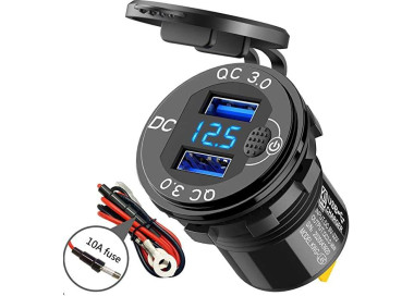 Punto de carga de USB con indicador a 12/24VDC