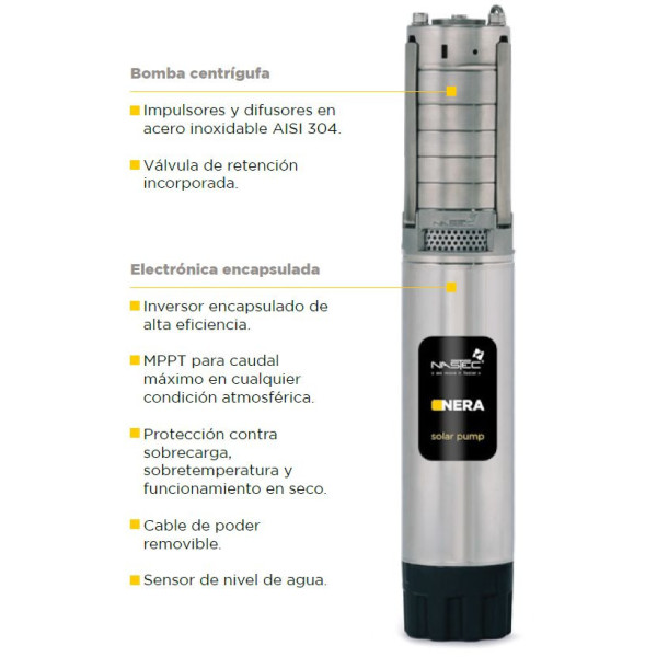 Bomba sumergible NERA 06/04 para tanques elevados NASTEC