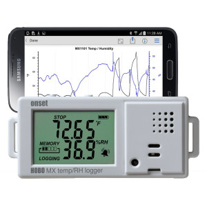 Datalogger de temperatura & humedad con Bluetooth MX1101 ONSET