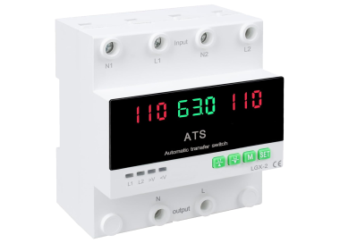 Conmutador automático 2 polos, dos fuentes 63A 110V con pantalla LED