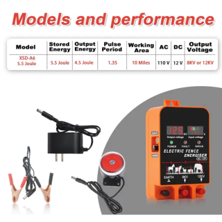 Electrificador 5J para cercas eléctricas de 15km con entrada de 12VDC